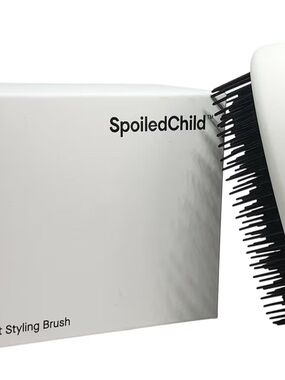 Spoiled Child White Pocket Hair Brush with Black Bristles